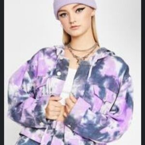 NWOT Dollskill Lavender Purple Tie Dye Jacket
